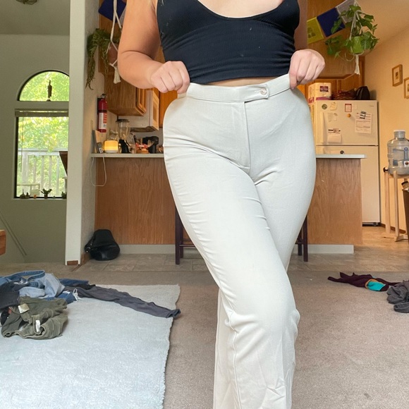 Cream white dress pants- super stretchy - Picture 2 of 4